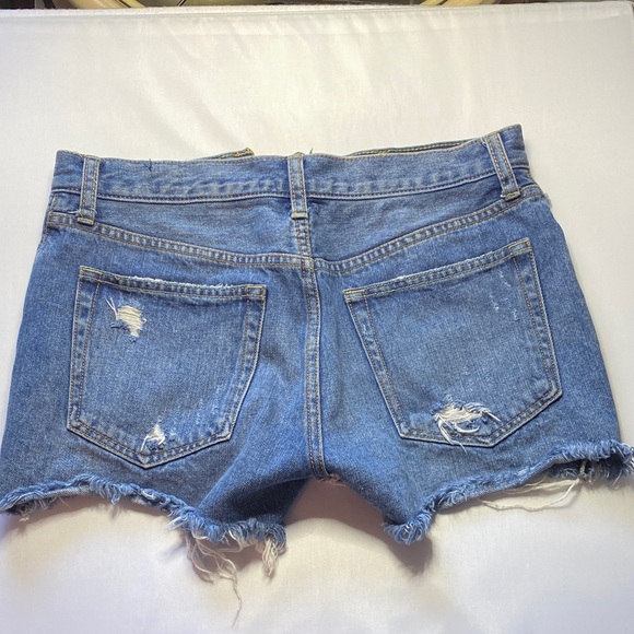 We The Free Light Blue Distressed Jean Shorts - Picture 3 of 9